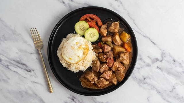 Igado With Steam Rice.